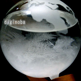 ストームグラス地球儀/天気管結晶画像